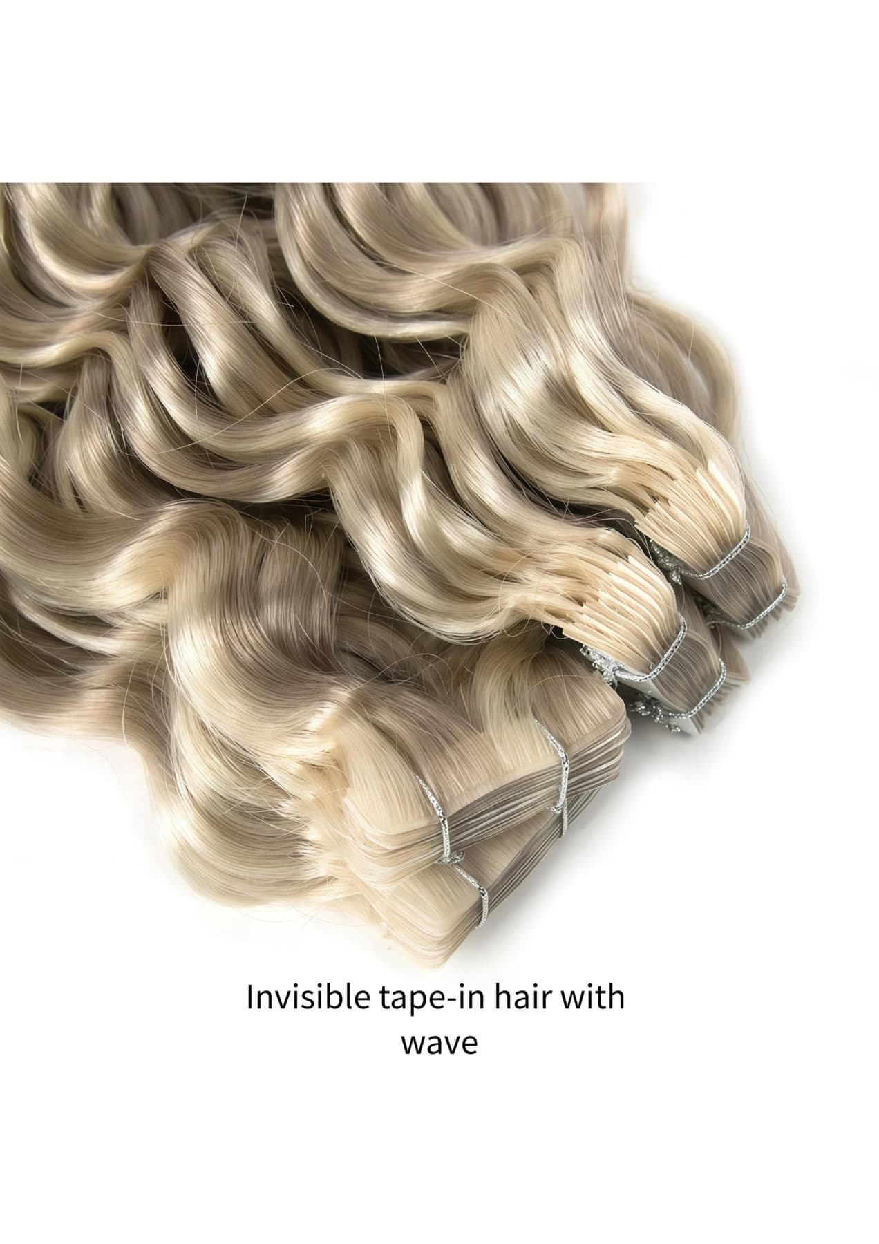 Invisible Wavy Tape-In Extensions product and construction reference 19