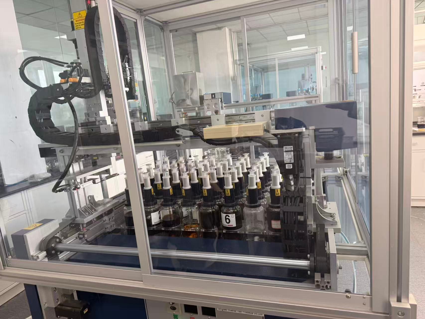 Automated colour dispensing system in the Prime Human Hair dyeing workshop
